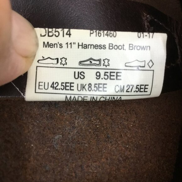 Vintage Durango Mens 11" Harness Western Square Toe Boot Brown Leather Size 9.5E - Picture 14 of 15